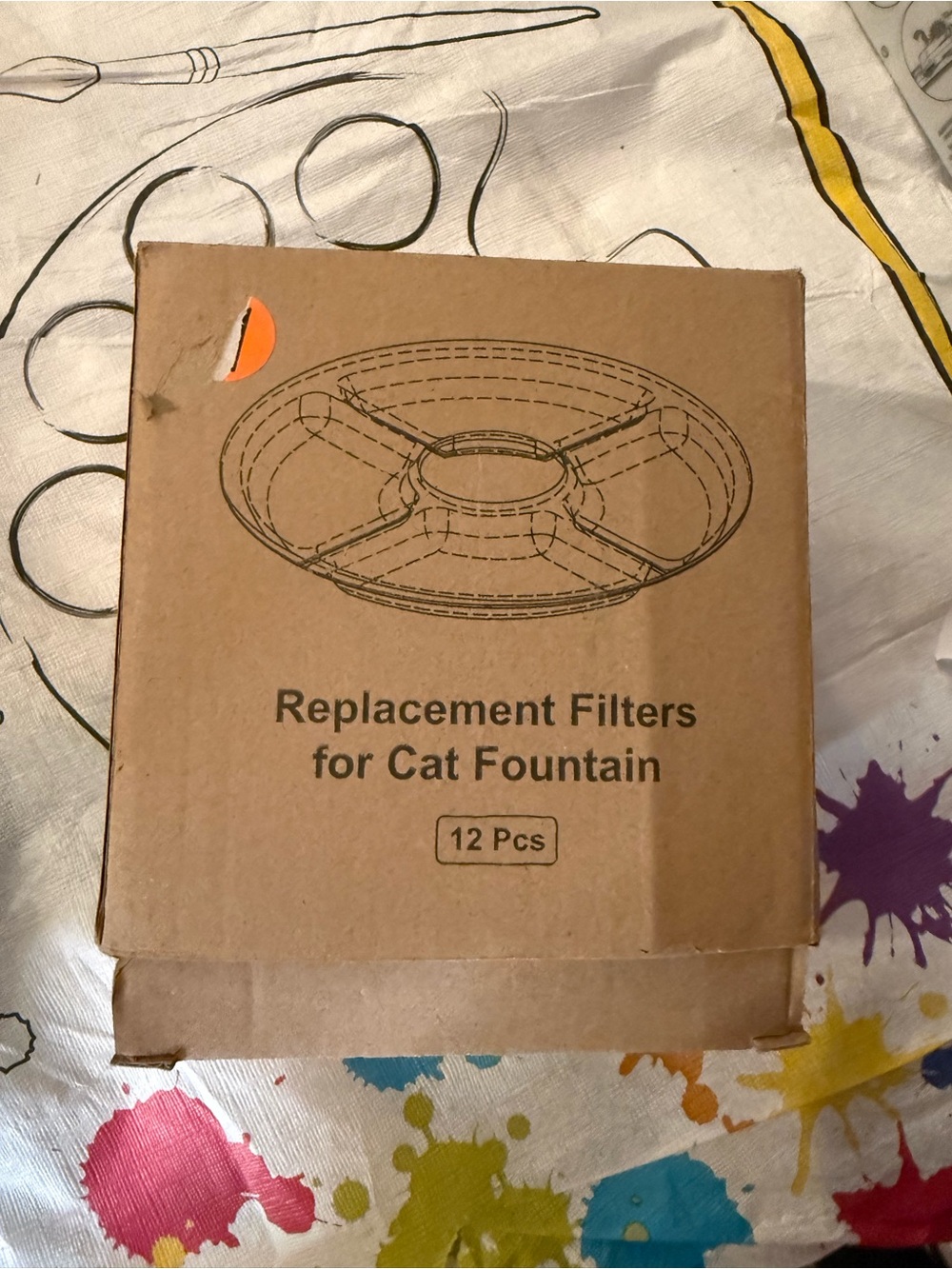 12-Pack Cat Fountain Replacement Filters - Brown Kraft Box
